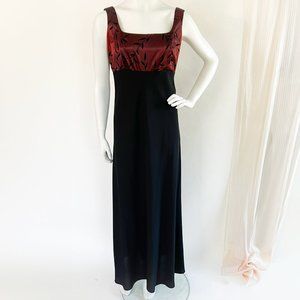 CDC Long Evening Dress Burgundy and Black